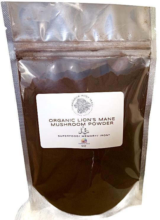 Organic Lion's Mane Mushroom Powder - Rainbow Root Teas, [elderberry teas], [seamoss gels], [rainbowrrotteas]