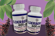 Load image into Gallery viewer, Pure Elderberry 600 mg Vegan Capsules - Rainbow Root Teas
