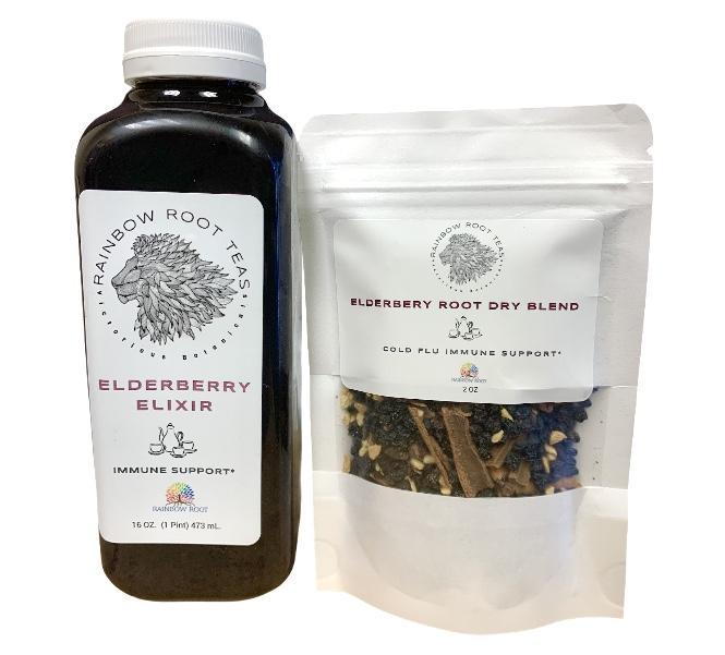 Combo Elderberry Dry Blend Tea & Elixir - Rainbow Root Teas, [elderberry teas], [seamoss gels], [rainbowrrotteas]
